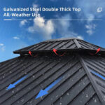 PURPLE LEAF Patio Hardtop Gazebo (12′ X 14′)